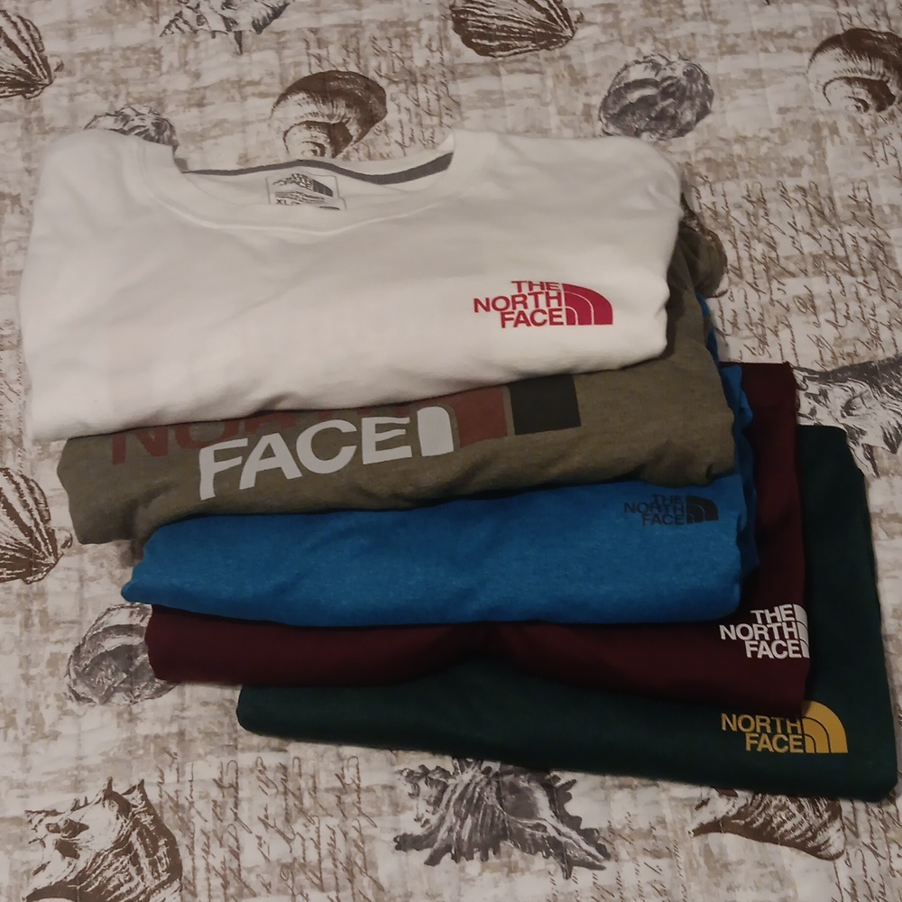 5 MEN'S LONGSLEEVE "THE NORTH FACE SHIRTS SZ. XL